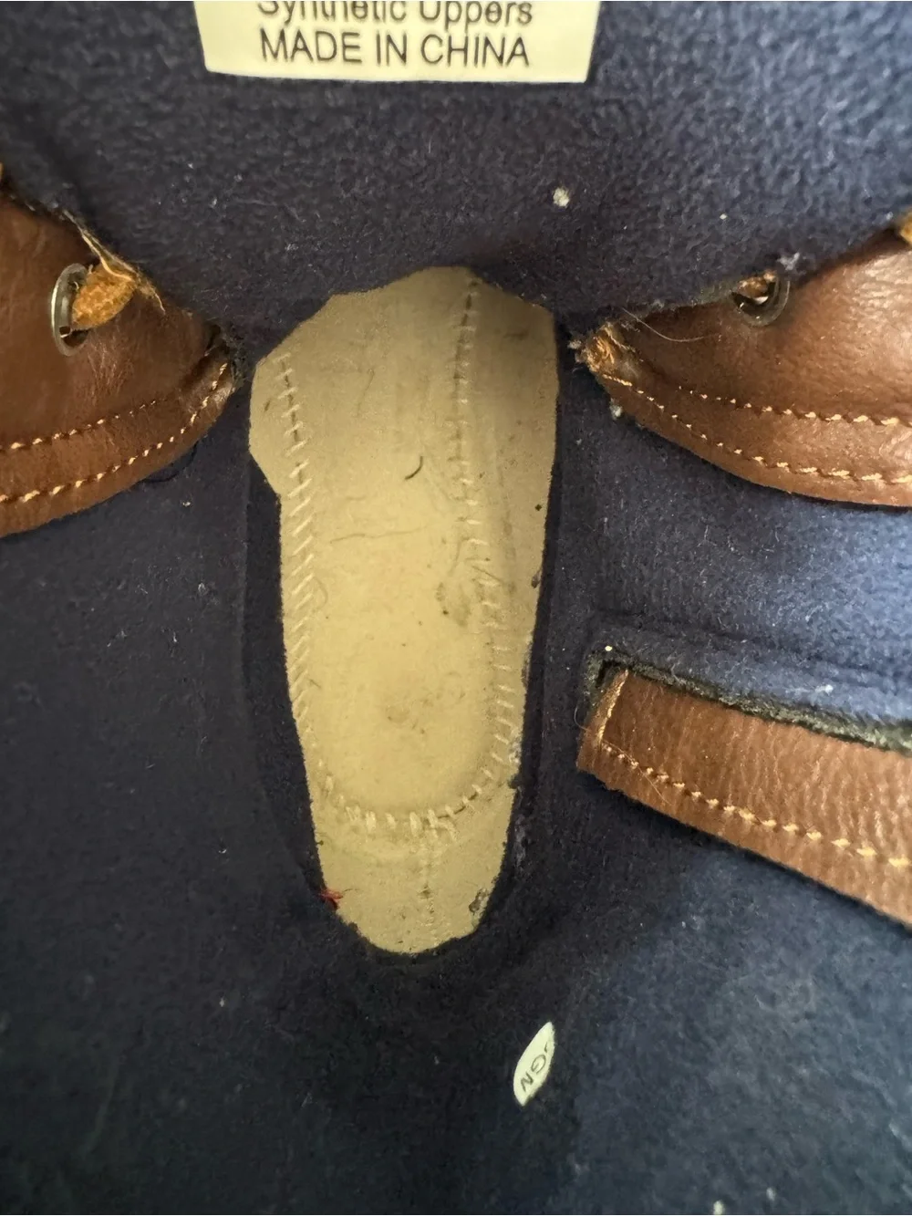 Sperry Girls Saltwater Boot Navy & Brown Duck Boots Size 6